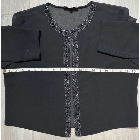 Patra  Womens SZ 12 Sheer Blouse  Intricate Bead Design  Formal Evening Party - Picture 5 of 6